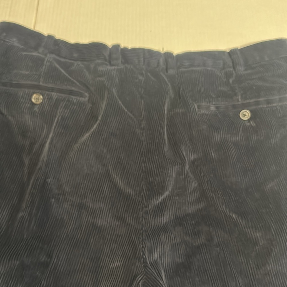 Brooks Brothers Elliot dark navy Pants pockets front back 100 % cotton corduroy - Picture 11 of 12